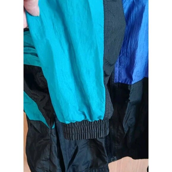 Vintage Stagsport (M) Purple Black Green Zip-Up‎ Front Windbreaker - Picture 3 of 7
